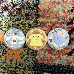 サンリオキャラクターズ　刺繍缶バッジビスケット3　3個セット