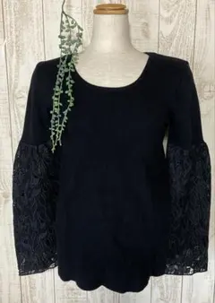新品未使用♡しまむら♡レースペプラムニットトップスS