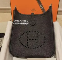 【新品未使用】エルメス　エブリン tpm ノワール　刻印Ｇ　シルバー金具　黒のサムネイル