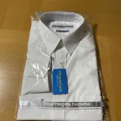 courrèges homme メンズ長袖ビジネスシャツ 38-76 ホワイト