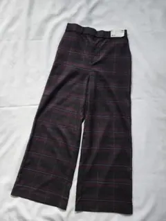 【新品】ユニクロ　ワイドストレートパンツ　ウールライク