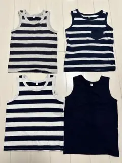ストライプ ノースリーブタンクトップ 4枚セット