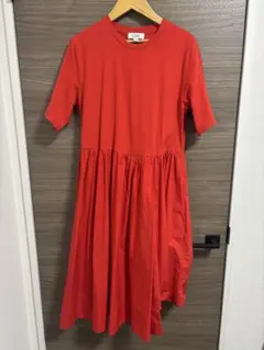 お値下げ！nest Robe ヘンプ100% ギャザーワンピース レッド F | Mercari