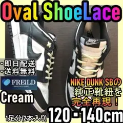 オーバルシューレース！クリーム！専用袋付き！エアジョーダンダンクSB10