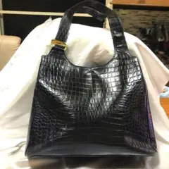 フェラガモ　クロコダイル　ブラック　バック