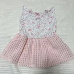 ミキハウス　ホットビスケッツ　花柄トップス　スカート ワンピース　90cm