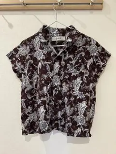 ☆美品 eLfinFolk リーフペイズリープリントシャツ 110㎝☆