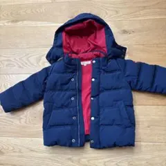 Noeil aime BeBe ダウンコート 90cm ネイビー/赤