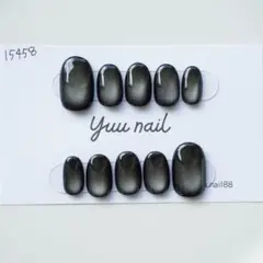 ネイルチップ　マグネットネイル　ワンカラー　ブラック　キラキラ　推し活　y2kのサムネイル