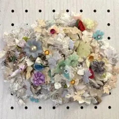 リボン　花　デコパーツ　約160個
