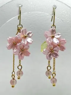 桜ピアス ゴールド