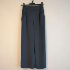 PLST　ダークグレー ワイドパンツ ゴムウエスト