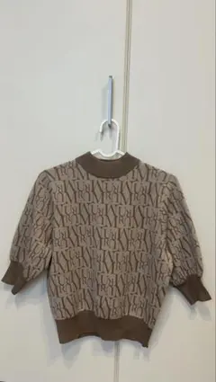 MURUA パターンジャガードハーフニット ベージュ