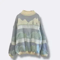 3点¥10,000 ビンテージ 古着 卸 レトロ 80's 柄ペールトーンニット