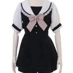 LIZLISA セーラーカラーセットアップ　 ブラック　半袖　量産型　地雷
