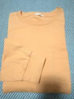 GU ジーユー ポケットクルーネックロンティー オレンジ L