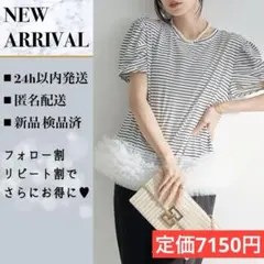 チュールヘムドッキングボーダーTシャツ Frene フラーネ トップス 白