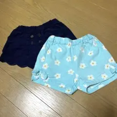ベビー・キッズ 女の子用 キュロット ショートパンツ 2枚セット 80cm