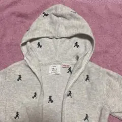 ZARA フード付きカーディガン 2-3歳 グレー