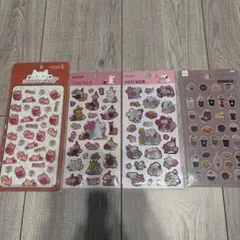 ぷっくりシール　ぷくぷくキャンディー　ムーミン　スヌーピー　カフ４枚