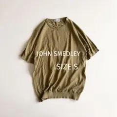 ✨美品✨ ジョンスメドレー 現行 モックネック半袖ニット シー