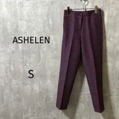 4548【アッシュエレン】ジャカード　アンクルパンツ　ドット　S ドット柄