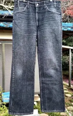 90s USA製 Levi's 517 先染めブラックデニム W36 L32 黒のサムネイル