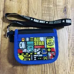 新幹線・電車柄 ミニ財布 ストラップ付き RAIL WAY ALL STAR
