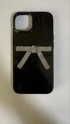 iPhone13ケース　ストーン装飾リボンデザイン