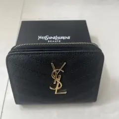 YSL ブラックレザー 二つ折り財布
