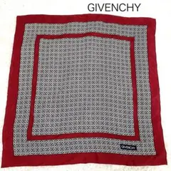 GIVENCHY大判シルクスカーフ　ヴィンテージ レッド　78cm角