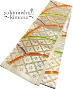 QQ2-141 袋帯 六通 ゴールド シルバー オレンジ 紫 緑 432㎝