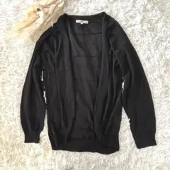 【キューティーブロンド】ブラックカーディガン　透け感 Lサイズ　カジュアル