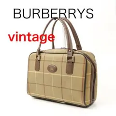 H6183-34◾️ヴィンテージ バーバリーズ　チェック　ハンドバッグ