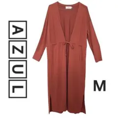 【送料無料】AZUL アズール ロングカーディガン 赤系 Mサイズ ひも付き