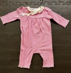 【美品】Ralph Lauren ストライプロンパース 6M 60㎝