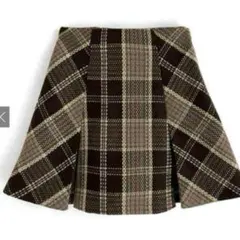 新品　GRL グレイル インパン裏地付きチェック柄プリーツスカート[tu963]