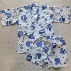 【週末限定価格】美品　甚平 じんべい 男の子用 110size　白/青