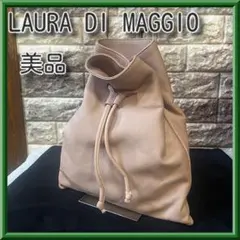 休日特価☆美品LAURA DI MAGGIO本革巾着ショルダーバッグ イタリア製
