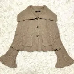 極美品定価4.3万★FOXEYフォクシー★ニットボレロカーディガン＊38ベージュ フォクシー カーディガン 38 ボレロ ニット
