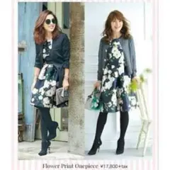 【最終価格】チェスティ　アニバーサリー椿柄ワンピース