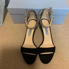 プラダ　 サンダル　34.5 ビジュー
