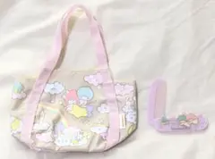 リトルツインスターズ　キキララ ミニバッグと折りたたみクシのセット
