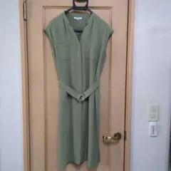 NATURAL BEAUTY BASIC ノースリーブワンピース S オリーブ