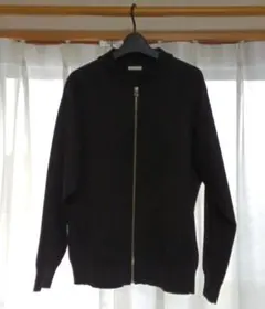 黒 ジッパー付き カジュアルジャンパー　Lサイズ