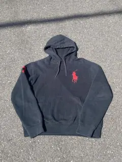 00s Ralph Lauren 短丈 ビッグポニー 太ボーダー ジップパーカー