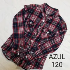 男の子 チェックシャツ AZULbymoussy ネイビー 羽織り おしゃれ