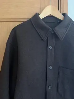 UNIQLO ダークブラウン ボタンアップシャツジャケット