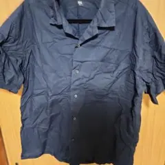 ユニクロ 半袖シャツ ネイビー XL