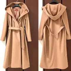 MaxMara STUDIO フード付きロングコート キャメルのサムネイル